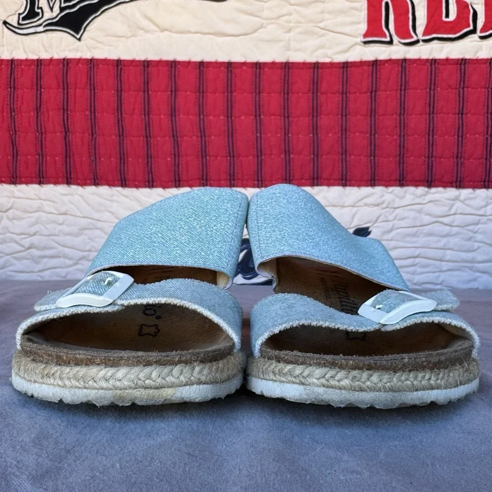 Size 38/W7 -‎ Birkenstock Papillo Della Wedge Sandals Blue White Buckle